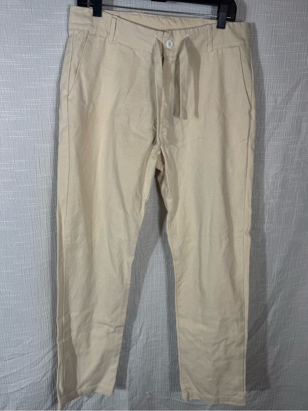 Jungmaven Pacific Coast Hemp Pants Beach Trousers Off-White Cream Size M